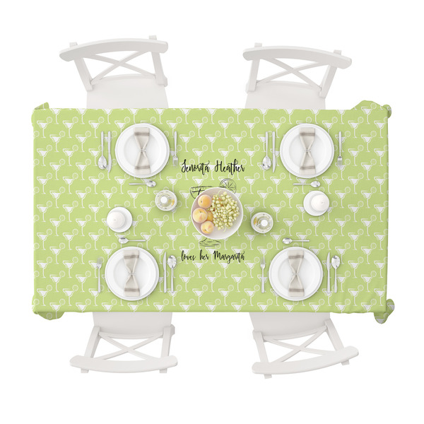 Margarita Lover Tablecloths (58"x102") - TOP VIEW (with plates)