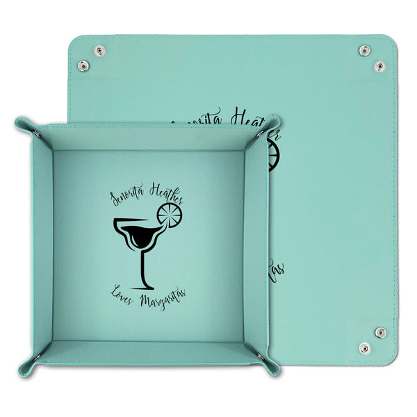 Margarita Lover Teal Faux Leather Valet Trays - PARENT MAIN