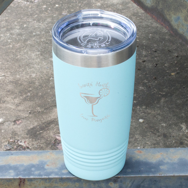 Margarita Lover Teal Polar Camel Tumbler - 20oz - Angled