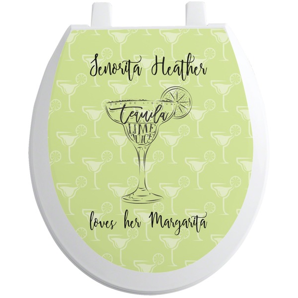 Custom Margarita Lover Toilet Seat Decal - Round (Personalized)