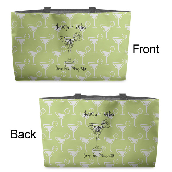 Margarita Lover Tote w/Black Handles - Front & Back Views