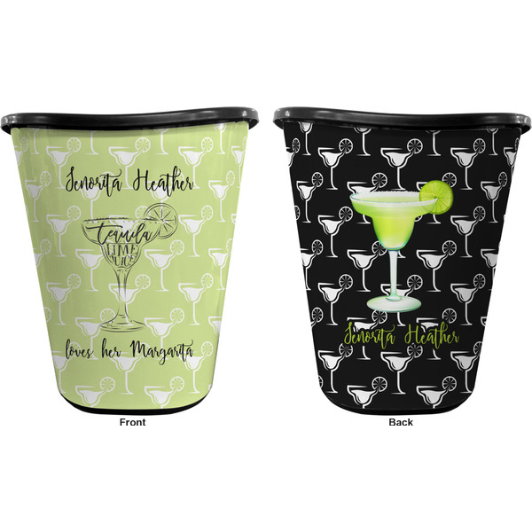 Margarita Lover Trash Can Black - Front and Back - Apvl