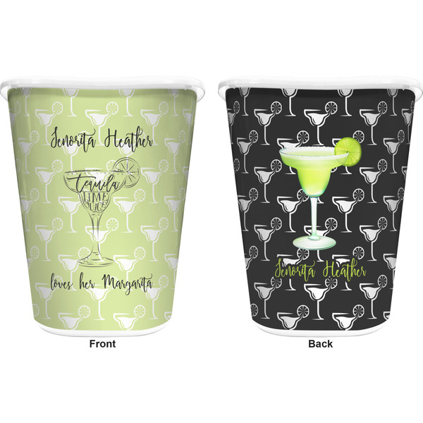 Margarita Lover Trash Can White - Front and Back - Apvl