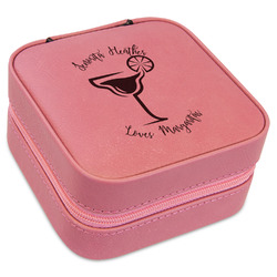 Margarita Lover Travel Jewelry Boxes - Pink Leather (Personalized)
