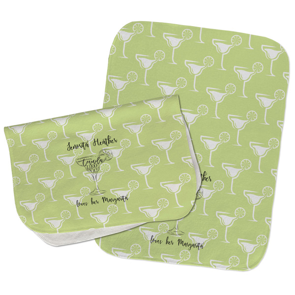 Custom Margarita Lover Burp Cloths - Fleece - Set of 2 w/ Name or Text