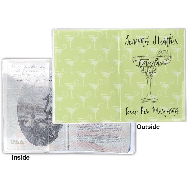 Margarita Lover Vinyl Passport Holder - Flat Front and Back