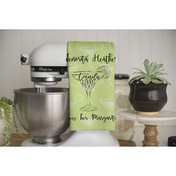Margarita Lover Waffle Weave Towel - Full Color Print - Lifestyle Image