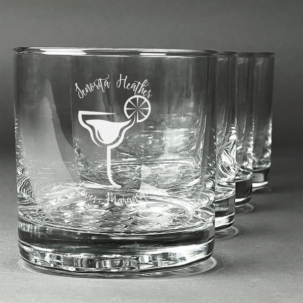 Custom Margarita Lover Whiskey Glasses (Set of 4) (Personalized)