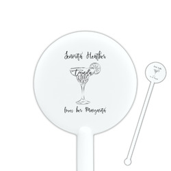 Margarita Lover 5.5" Round Plastic Stir Sticks - White - Single Sided (Personalized)