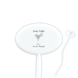 Margarita Lover 7" Oval Plastic Stir Sticks - White - Single Sided (Personalized)