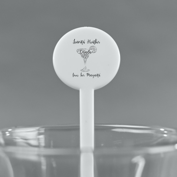 Margarita Lover White Plastic 7" Stir Stick - Round - Main