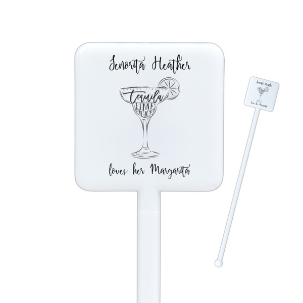 Custom Margarita Lover Square Plastic Stir Sticks (Personalized)