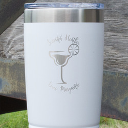 Margarita Lover 20 oz Stainless Steel Tumbler - White - Single Sided (Personalized)
