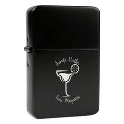 Margarita Lover Windproof Lighter - Black - Double Sided & Lid Engraved (Personalized)