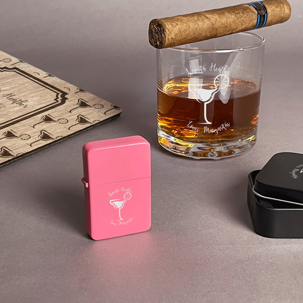 Margarita Lover Windproof Lighters - Pink - In Context