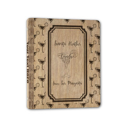 Margarita Lover Wood 3-Ring Binder - 1" Half-Letter Size (Personalized)