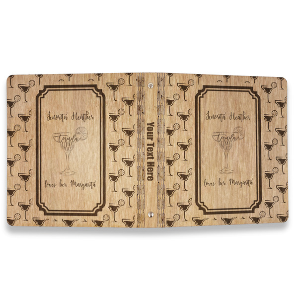 Margarita Lover Wood 3-Ring Binders - 1" Letter - Approval