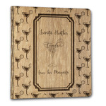 Margarita Lover Wood 3-Ring Binder - 1" Letter Size (Personalized)