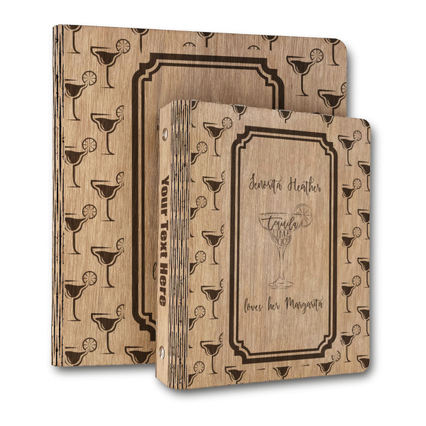 Custom Margarita Lover Wood 3-Ring Binder (Personalized)