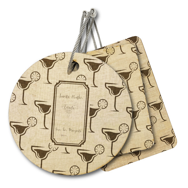 Custom Margarita Lover Wood Luggage Tag (Personalized)