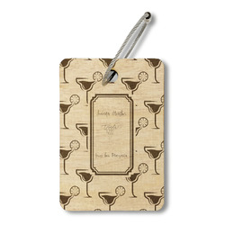 Margarita Lover Wood Luggage Tag - Rectangle (Personalized)