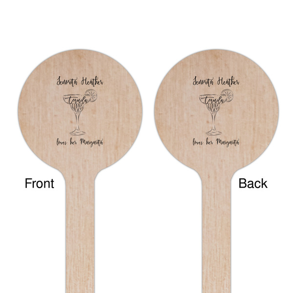 Margarita Lover Wooden 7.5" Stir Stick - Round - Double Sided - Front & Back