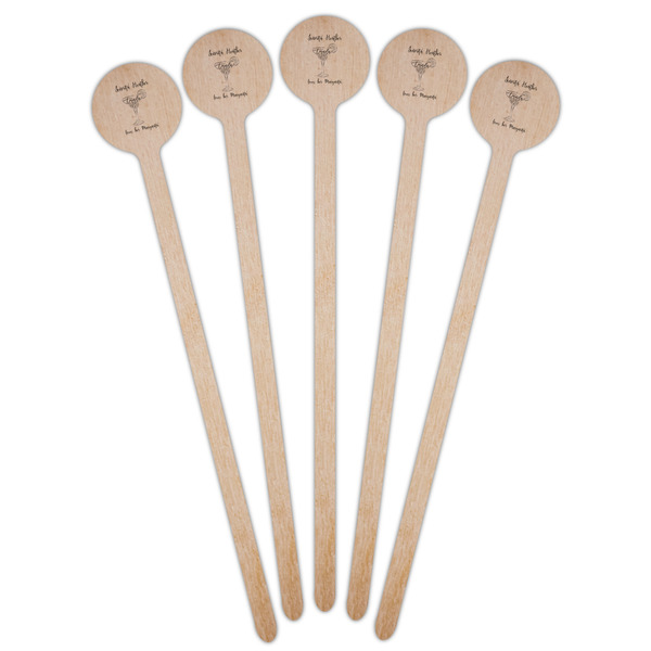Margarita Lover Wooden 7.5" Stir Stick - Round - Fan View