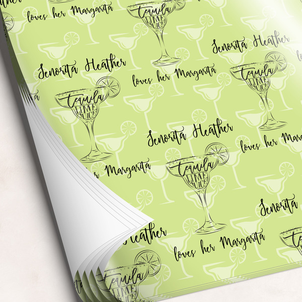Custom Margarita Lover Wrapping Paper Sheets - Single-Sided - 20" x 28" (Personalized)