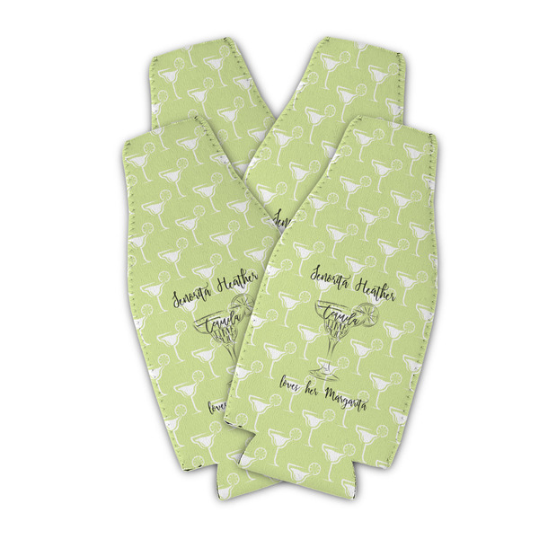 Custom Margarita Lover Zipper Bottle Cooler - Set of 4 (Personalized)