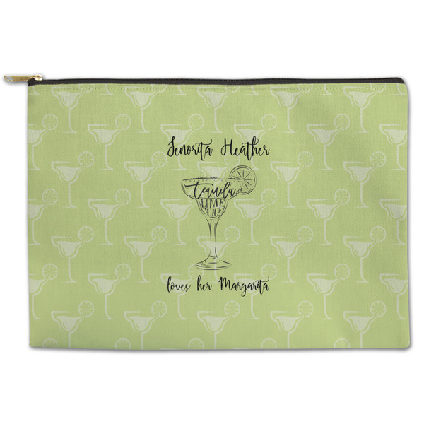 Custom Margarita Lover Zipper Pouch - Large - 12.5"x8.5" (Personalized)