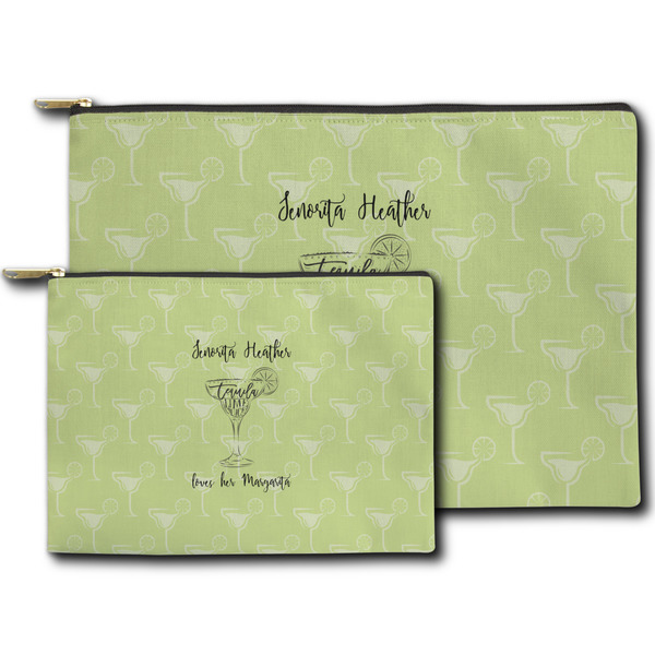 Margarita Lover Zippered Pouches - Size Comparison