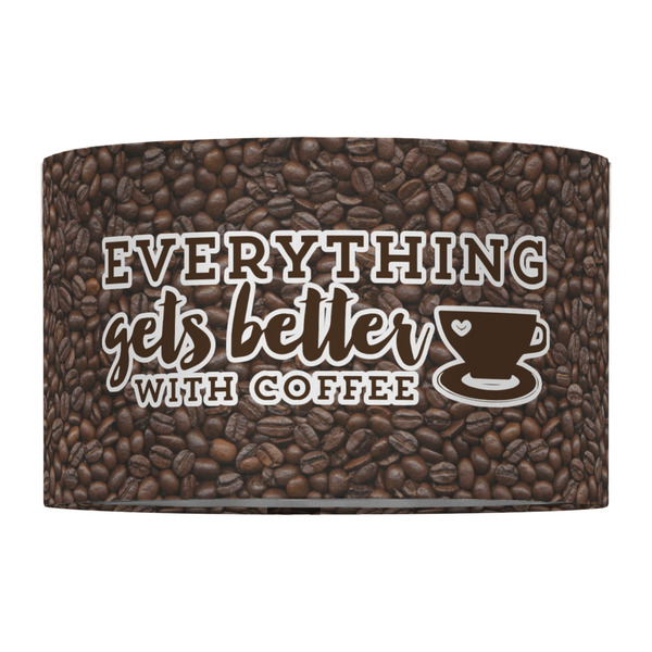 Coffee Addict 12" Drum Lampshade - FRONT (Fabric)