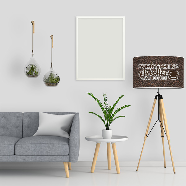 Coffee Addict 12" Drum Lampshade - LIFESTYLE