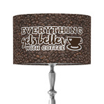 Coffee Addict 12" Drum Lamp Shade - Fabric