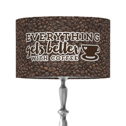 Coffee Addict 12" Drum Lamp Shade - Fabric