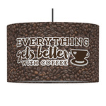 Coffee Addict 12" Drum Pendant Lamp - Fabric