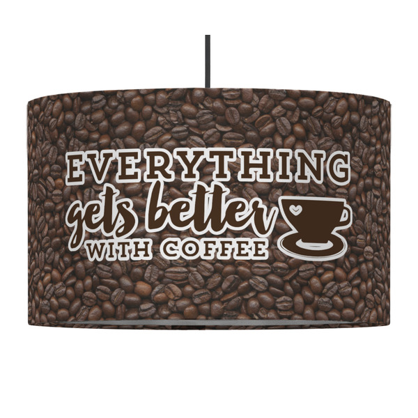 Coffee Addict 12" Drum Lampshade - PENDANT (Fabric)