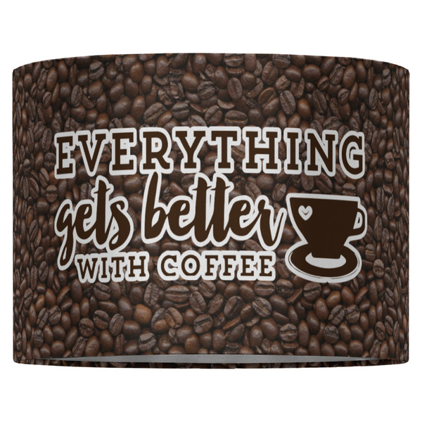 Coffee Addict 16" Drum Lampshade - FRONT (Fabric)