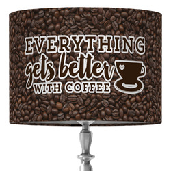 Coffee Addict 16" Drum Lamp Shade - Fabric