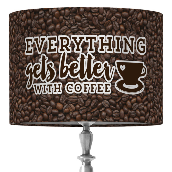 Custom Coffee Addict 16" Drum Lamp Shade - Fabric