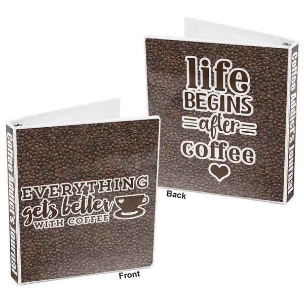 Coffee Addict 2 3-Ring Binder Front and Back