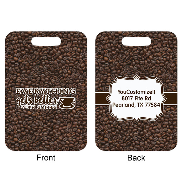 Coffee Addict 2 Aluminum Luggage Tag (Front + Back)