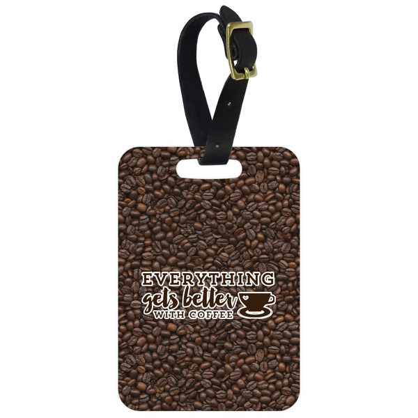 Custom Coffee Addict Metal Luggage Tag
