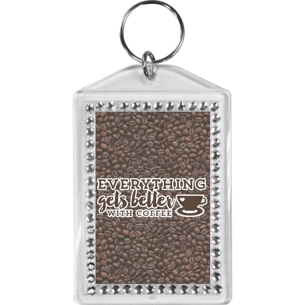 Custom Coffee Addict Bling Keychain