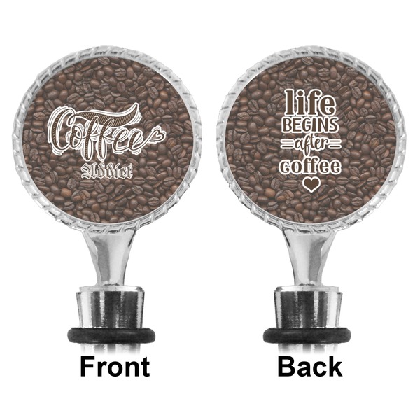 Coffee Addict 2 Bottle Stopper - Front and Back