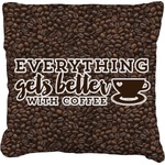 Coffee Addict Faux-Linen Throw Pillow 16"