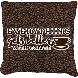 Coffee Addict Faux-Linen Throw Pillow 16"