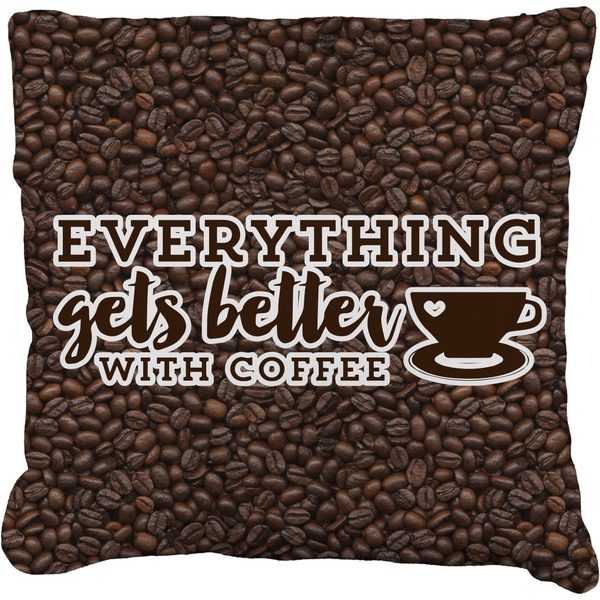 Custom Coffee Addict Faux-Linen Throw Pillow 16"