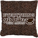 Coffee Addict Faux-Linen Throw Pillow 18"