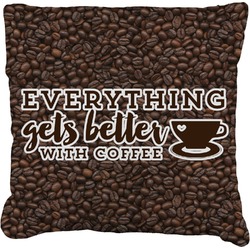 Coffee Addict Faux-Linen Throw Pillow 18"